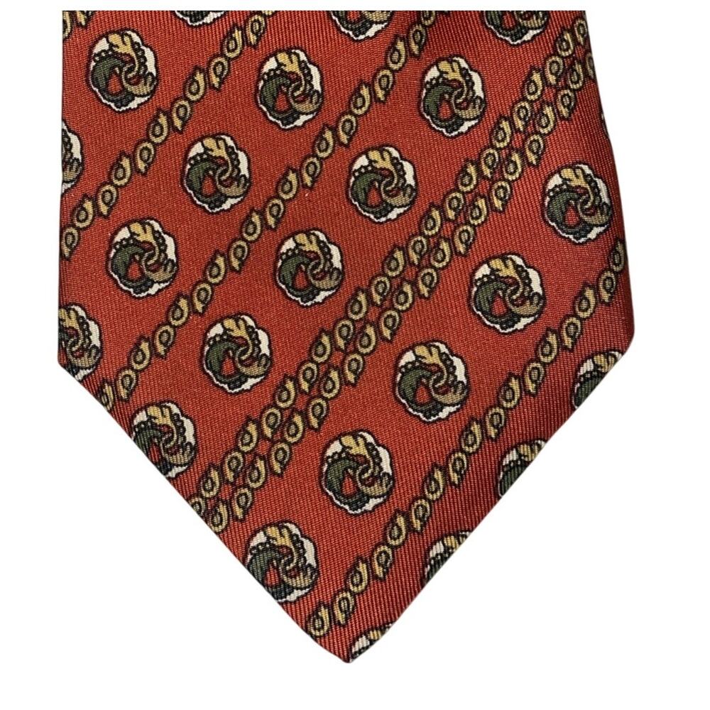 Georg Jensen 100% Silk Geometric Necktie France 59”X3.33”